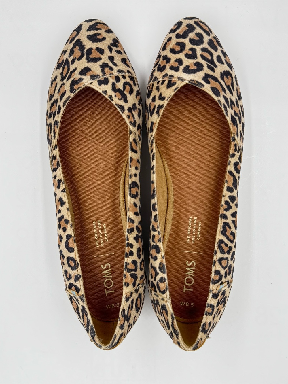 TOMS Julie Desert Tan Leopard Print Suede - NEW